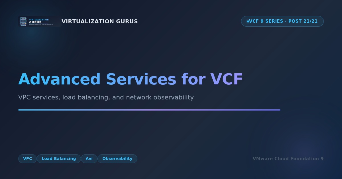Advanced Services for VCF: VPC, Load Balancing, and Network Observability