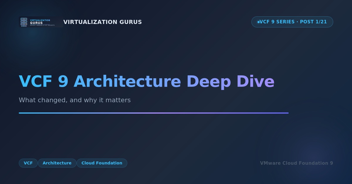 VCF 9 Architecture Deep Dive: What Changed and Why It Matters