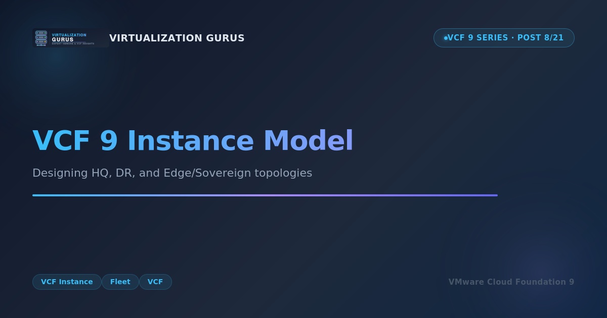 VCF 9 Instance Model: Designing HQ, DR, and Edge/Sovereign Topologies
