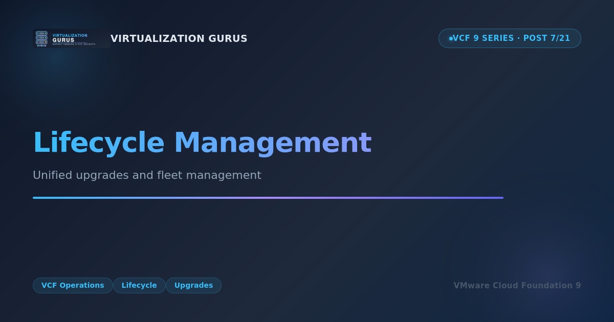 VCF 9 Lifecycle Management with VCF Operations: Unified Upgrades and Fleet Management