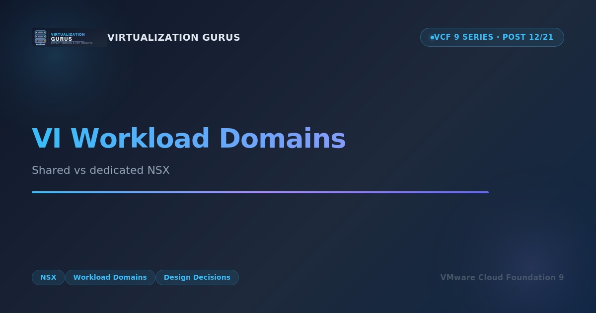 VI Workload Domains: Shared vs Dedicated NSX