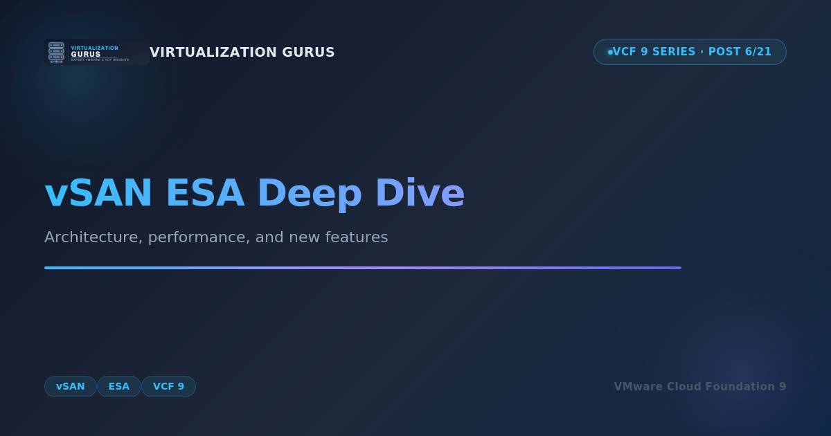 VCF 9 vSAN ESA Deep Dive: Architecture, Performance, and New Features