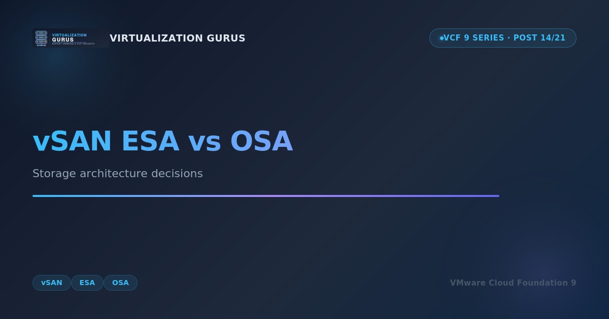 vSAN ESA vs OSA: Storage Architecture Decisions